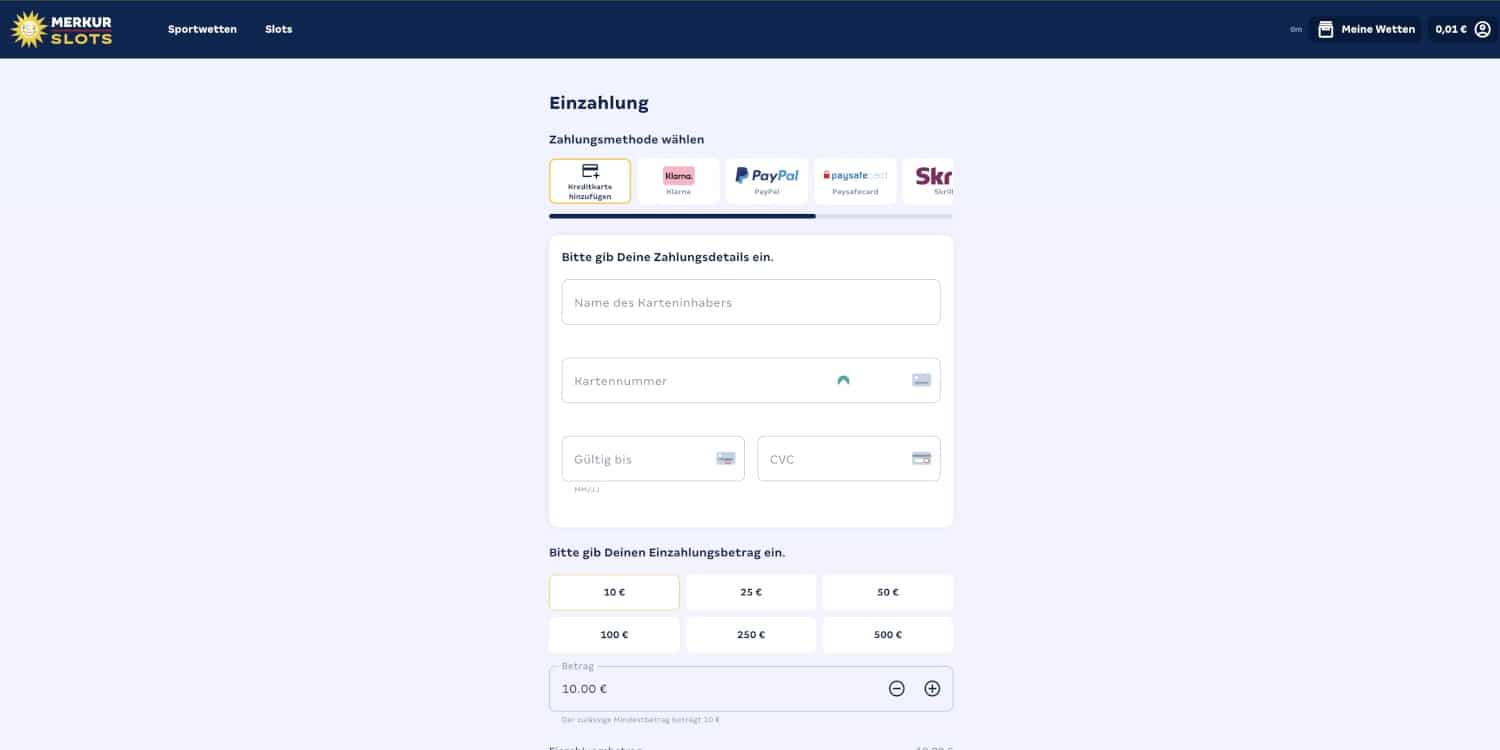 Merkur Slots Einzahlen